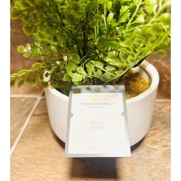 Threshold 14” Faux Fern Modern Ceramic Pot Artificial Arrangement - New - Picture 5 of 9